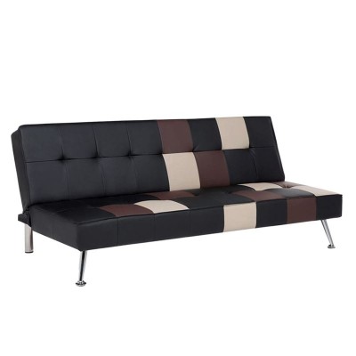Καναπές - Κρεβάτι FLIP τριθέσιος από τεχνόδερμα Pu patchwork 180x89x82εκ.