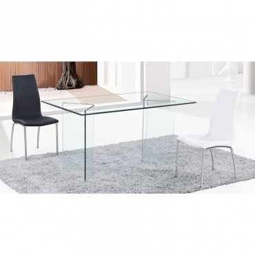 Τραπέζι GLASSER γυάλινο σε χρώμα διαφανές 150x90x75εκ.