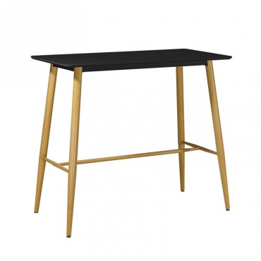 Τραπέζι bar Lavida με φυσικό μεταλλικό σκελετό και επένδυση από πολυπροπυλένιο PP σε χρώμα μαύρο 120x60εκ