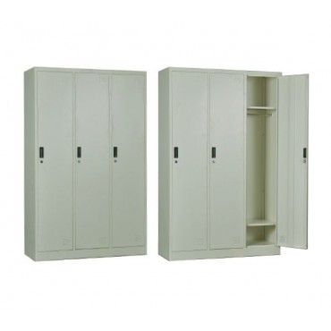 Ντουλάπα Locker 3 θέσεων με μεταλλικό σκελετό σε χρώμα λευκό 115x45x185εκ