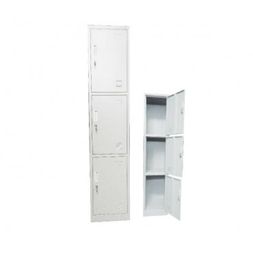 Ντουλάπα Locker 3 θέσεων με μεταλλικό σκελετό σε χρώμα λευκό 38x45x185εκ