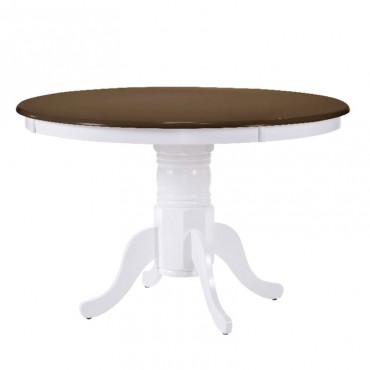 Τραπέζι Nirvana με ξύλινο σκελετό σε χρώμα λεύκο / καρυδί Φ 106εκ