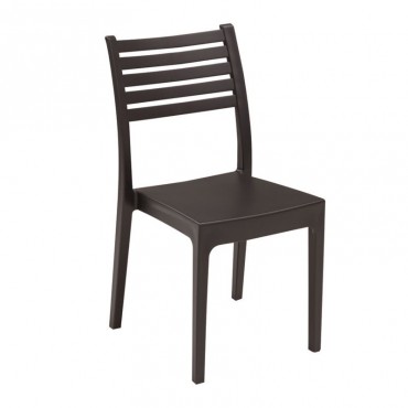 Καρέκλα Olimpia με πλαστικό σκελετό σε χρώμα καφέ 46x52x86εκ
