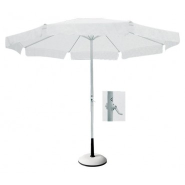Ομπρέλα με λευκό σκελετό αλουμινίου και επένδυση από ύφασμα σε χρώμα λευκό Φ.2m.