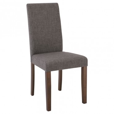 Καρέκλα Optimal με ξύλινο πράσινο καρυδί σκελετό και επένδυση από ύφασμα σε χρώμα γκρι 43x54x93εκ