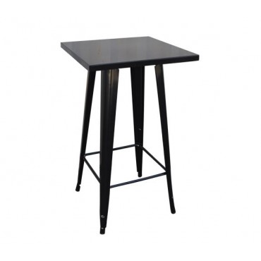 Τραπέζι bar Relix με μεταλλικό σκελετό σε χρώμα antique μαύρο 60x60εκ