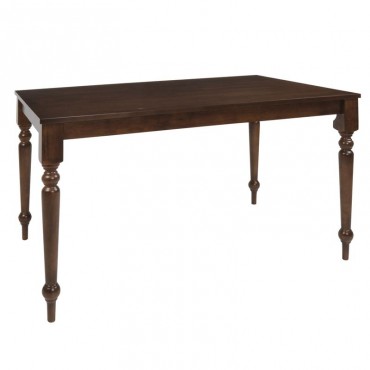 Τραπέζι Saloon με ξύλινο σκελετό σε χρώμα καρυδί 150x90x74εκ.