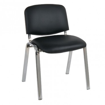 Καρέκλα επισκέπτη Sigma με επένδυση από Pvc σε χρώμα μαύρο 57x57x79εκ.