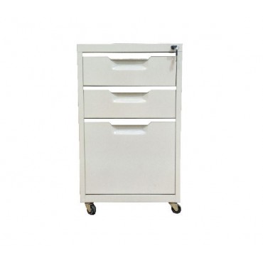 Συρταριέρα γραφείου μεταλλική τροχήλατη σε χρώμα λευκό 40x50x67εκ.