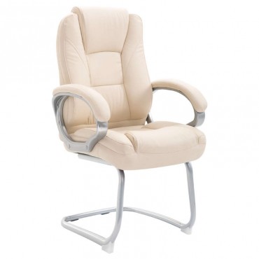 Καρέκλα επισκέπτη με επένδυση από τεχνόδερμα Pu σε χρώμα κρεμ BS5600V