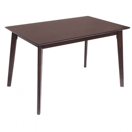 Τραπέζι Emer με ξύλινο σκελετό και επιφάνεια σε χρώμα καρυδί 120x75εκ