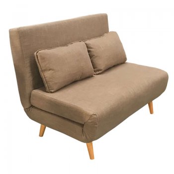 Καναπές - κρεβάτι Sara 2θέσιος με επένδυση από ύφασμα σε χρώμα καφέ 120x89x88εκ