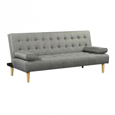 Καναπές - κρεβάτι Silva 3θέσιος με επένδυση από ύφασμα σε χρώμα γκρι 188x82x80εκ