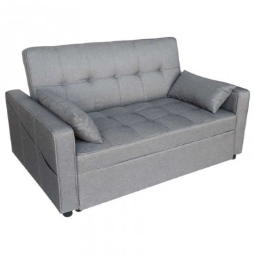 Καναπές - κρεβάτι Elmira 3θέσιος με επένδυση από ύφασμα σε χρώμα γκρι 152x102x90εκ