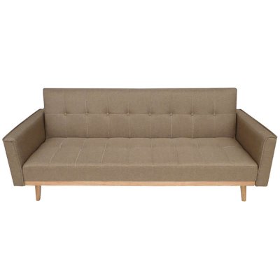 Καναπές - κρεβάτι Minerva 3θέσιος με επένδυση από ύφασμα σε χρώμα καφέ 221x87x84,5εκ
