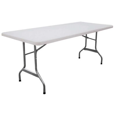 Τραπέζι catering πτυσσόμενο με μεταλλικό σκελετό και επιφάνεια πολυπροπυλενίου HDPE σε χρώμα λευκό 200x90x74εκ