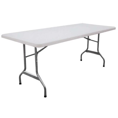 Τραπέζι catering πτυσσόμενο με μεταλλικό σκελετό και επιφάνεια πολυπροπυλενίου HDPE σε χρώμα λευκό 122x60x74εκ