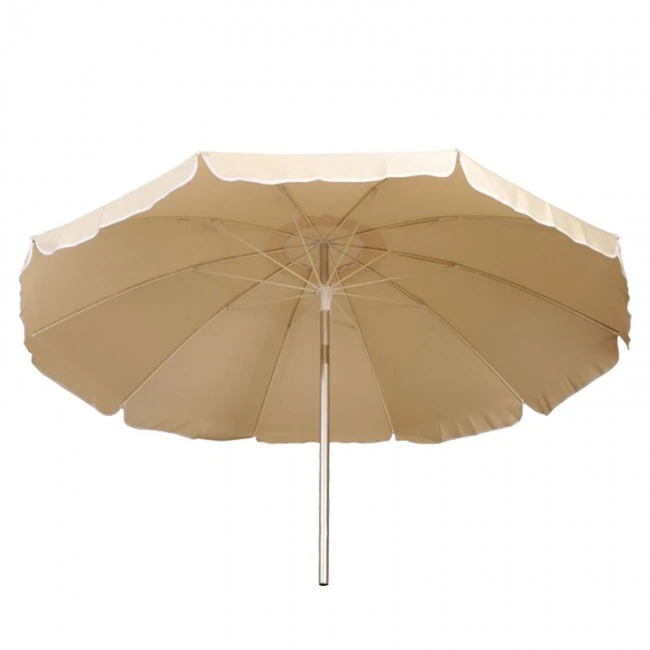 Aluminum sea umbrella with fabric 180gr in sand color Ø2m