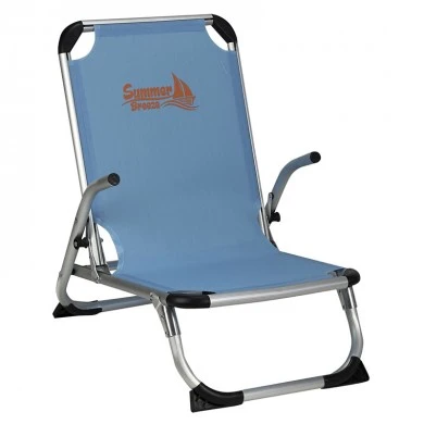 Aluminum armchair folding with waterproof textline fabric in light blue color 67x53x67cm