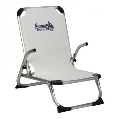 Aluminum armchair folding with waterproof textline fabric in white color 67x53x67cm