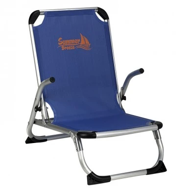 Aluminum armchair folding with waterproof textline fabric in blue color 67x53x67cm
