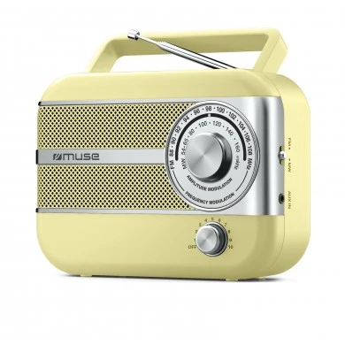 Ραδιόφωνο M-056SC MUSE Μπαταρίας-Ρεύματος Αναλογικό Κίτρινο Retro