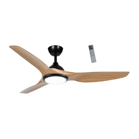 Ανεμιστήρας Οροφής PRCF-80722 Primo 52'' 132εκ. Με Τηλεχειριστήριο 1Φως LED 3Φτερά Μαυρος με ξύλινα φτερά