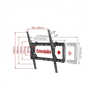 Βάση Τηλεόρασης Τοίχου BM410T Barkan 13&quot; - 90&quot; με Κλίση