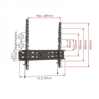 Βάση Τηλεόρασης Τοίχου E30.B Barkan 19&quot; - 65&quot; Σταθερή