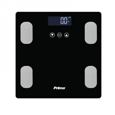 Ζυγαριά Σώματος Λιπομετρητής PRBS-40465 Primo 180Kg Υάλινη Mαύρη/Inox