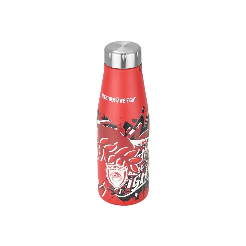 INSULATED BOTTLE TRAVEL FLASK OLYMPIACOS BC EDITION TOGETHER WE FIGHT 500ml