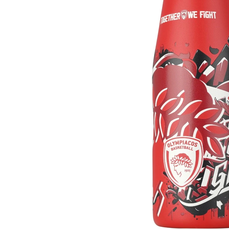 INSULATED BOTTLE TRAVEL FLASK OLYMPIACOS BC EDITION TOGETHER WE FIGHT 500ml