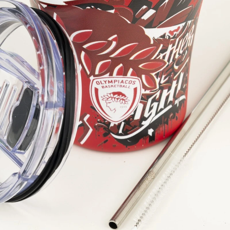 INSULATED COFFEE MUG OLYMPIACOS BC EDITION TOGETHER WE FIGHT 350ml