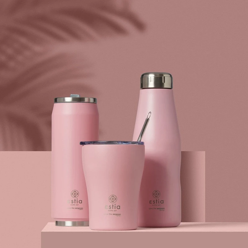 INSULATED TRAVEL CUP SAVE THE AEGEAN 500ml BLOSSOM ROSE