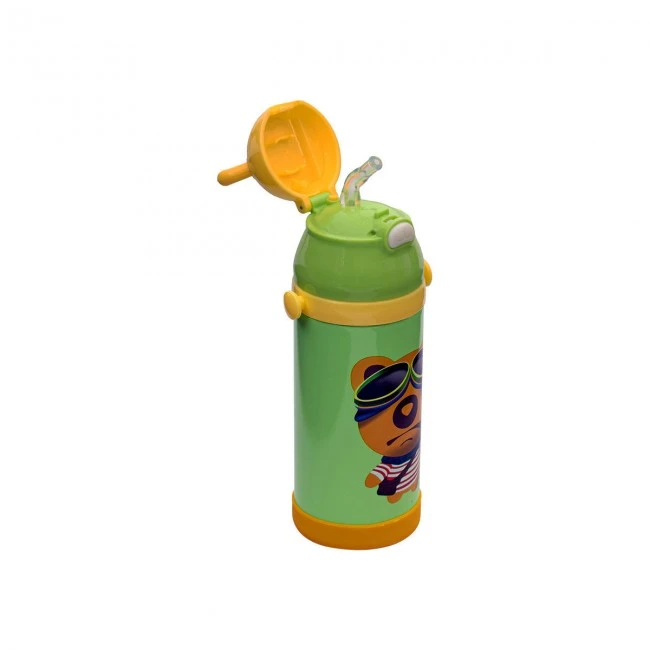 ISOTHERMAL KIDS BOTTLE ANIMALS STAINLESS STEEL 350ml BEAR GREEN