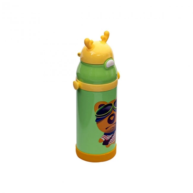 ISOTHERMAL KIDS BOTTLE ANIMALS STAINLESS STEEL 350ml BEAR GREEN
