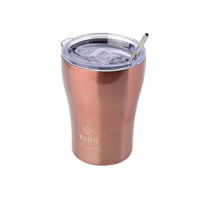INSULATED COFFEE MUG SAVE THE AEGEAN 350ml ROSE GOLD