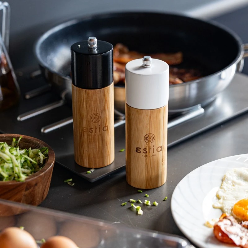 SALT/PEPPER MILL BAMBOO ESSENTIALS 5x16cm BLACK