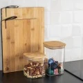 ESTIA ΔΟΧΕΙΟ ΑΠΟΘΗΚΕΥΣΗΣ BAMBOO ESSENTIALS 550ml ΓΥΑΛΙΝΟ ΜΕ ΚΑΠΆΚΙ