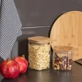 ESTIA ΔΟΧΕΙΟ ΑΠΟΘΗΚΕΥΣΗΣ BAMBOO ESSENTIALS 550ml ΓΥΑΛΙΝΟ ΜΕ ΚΑΠΆΚΙ