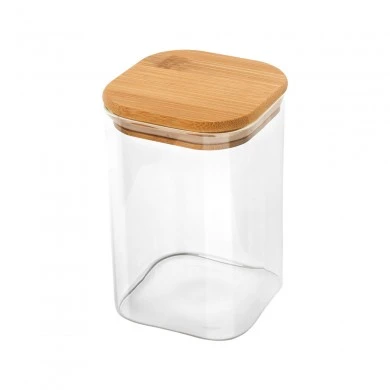 STORAGE CONTAINER BAMBOO ESSENTIALS 950ml BOROSILICATE GLASS WITH LID