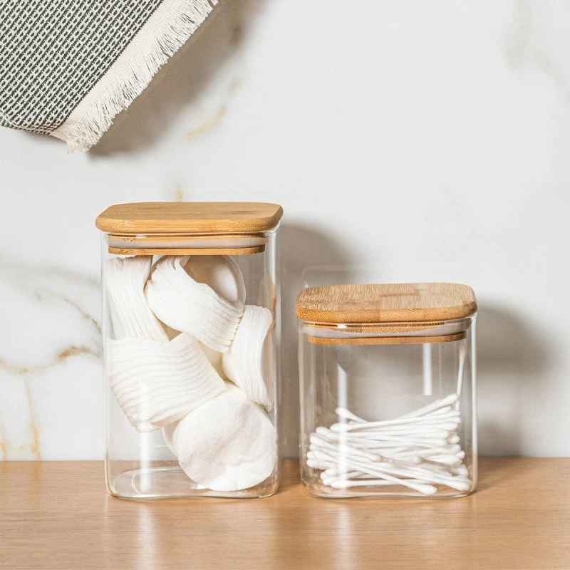ESTIA ΔΟΧΕΙΟ ΑΠΟΘΗΚΕΥΣΗΣ BAMBOO ESSENTIALS 950ml ΓΥΑΛΙΝΟ ΜΕ ΚΑΠΆΚΙ