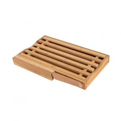CUTTING BOARD BAMBOO ESSENTIALS 35.5x22x3.5cm WITH BREAD KNIFE