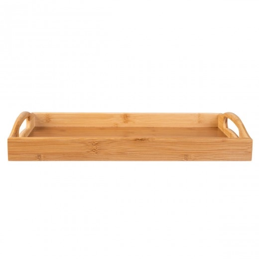 ESTIA ΔΙΣΚΟΣ ΣΕΡΒΙΡΙΣΜΑΤΟΣ BAMBOO ESSENTIALS ΜΕ ΛΑΒΕΣ ΜΕΤΑΦΟΡΑΣ 44x29.5x5.5cm