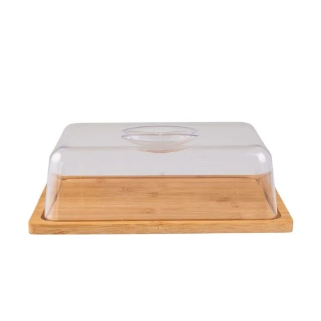 CHEESE BOARD BAMBOO ESSENTIALS 24x18x7.5cm WITH PLASTIC COVER