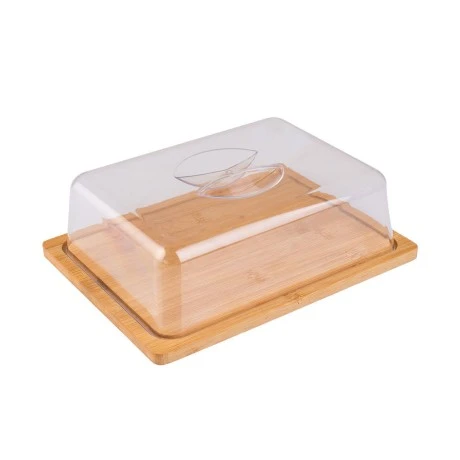 CHEESE BOARD BAMBOO ESSENTIALS 24x18x7.5cm WITH PLASTIC COVER