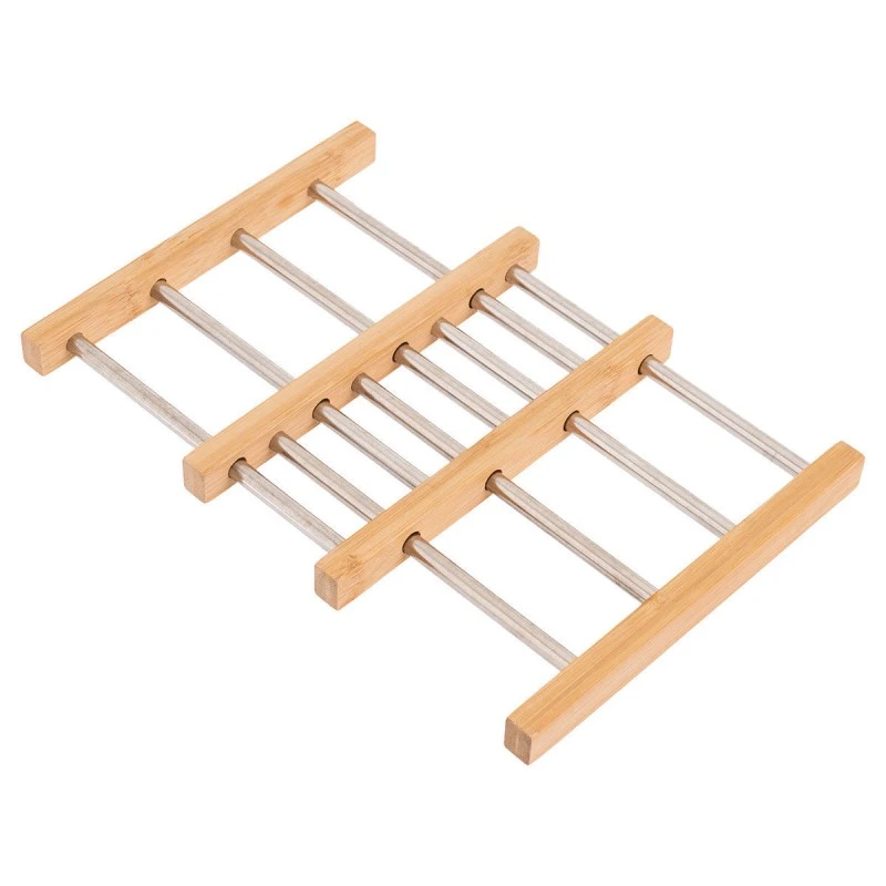 TRIVET FOR COOKWARE BAMBOO ESSENTIALS 22x21.3x2.2cm WITH STAINLESS STEEL EXPANDABLE