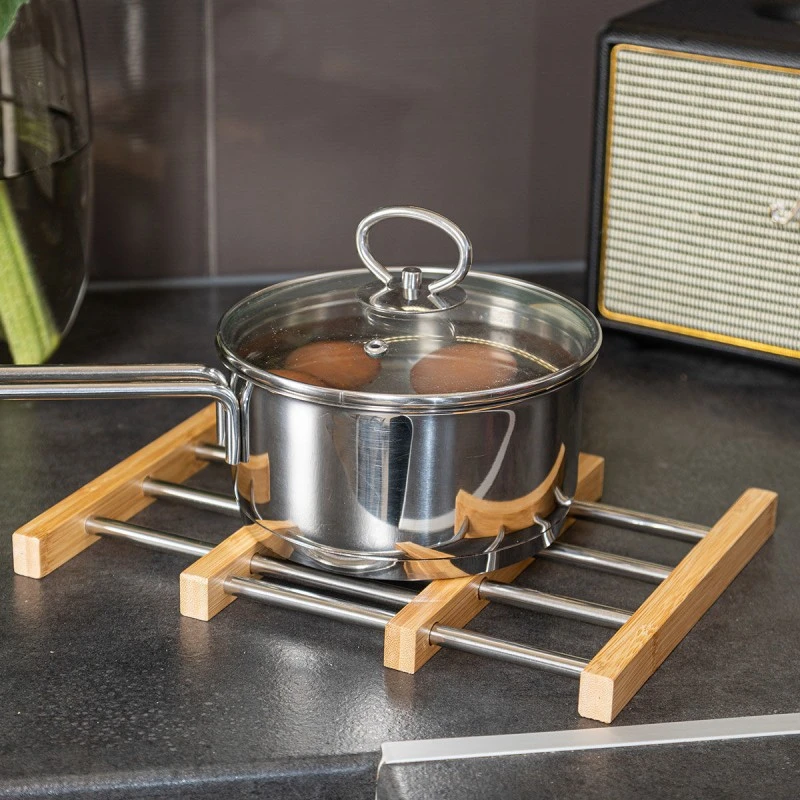 TRIVET FOR COOKWARE BAMBOO ESSENTIALS 22x21.3x2.2cm WITH STAINLESS STEEL EXPANDABLE