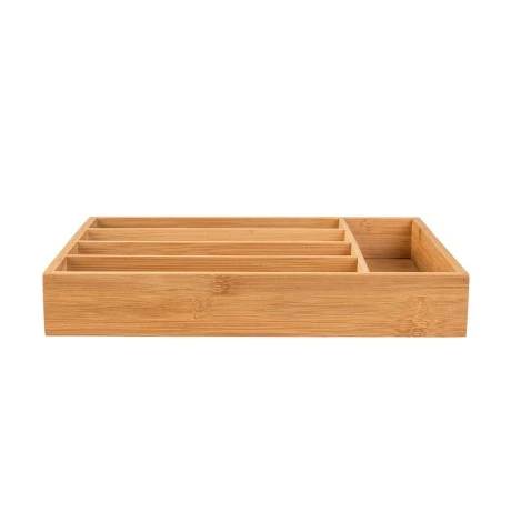 DRAWER CUTLERY TRAYS BAMBOO ESSENTIALS 33x23x4.5cm WITH 5 COMPARTMENTS