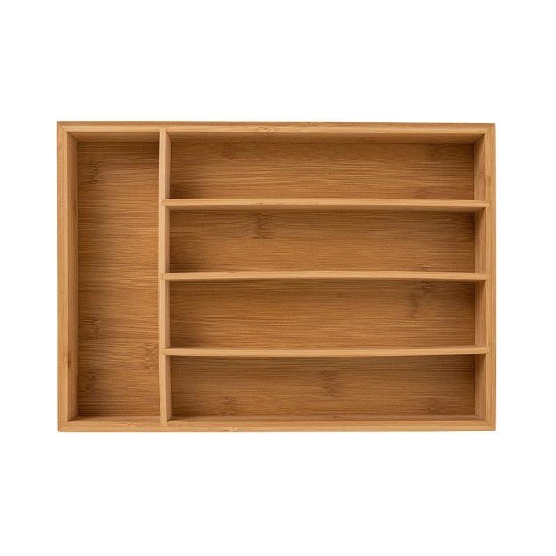 DRAWER CUTLERY TRAYS BAMBOO ESSENTIALS 33x23x4.5cm WITH 5 COMPARTMENTS